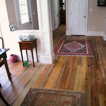 Breakfast Nook featuring Tidewater Heart Pine Flooring