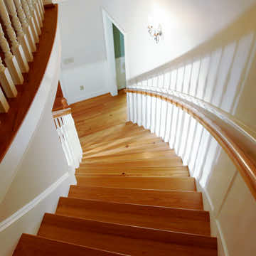 Custom Built Staircase with Curved Handrail