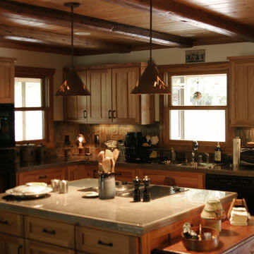 Blue Ridge Mountains Rustic Custom Kitchen Wormy Chestnut