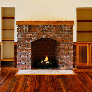 Rustic Fireplace Mantel in Living Room